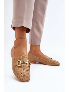 Dámské mokasíny na ploché podrážce s ozdobou Camel model 21650946 - Boto