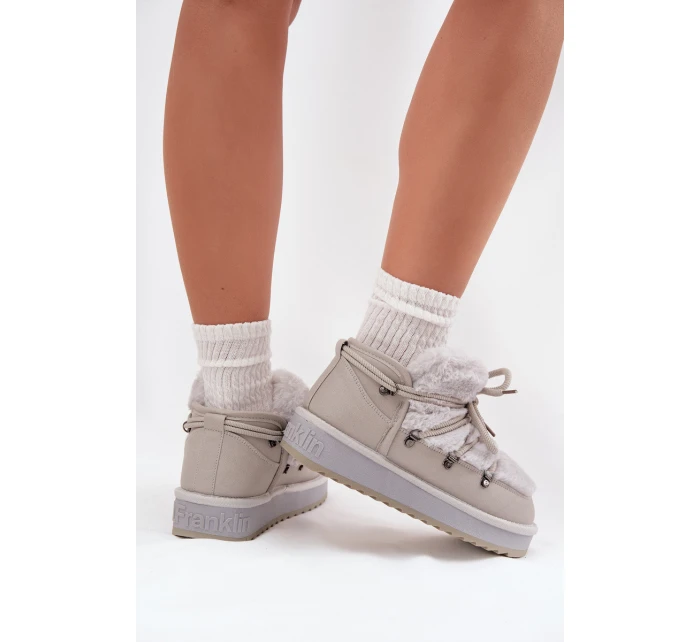 Nízké sněhule na platformě s  světle šedé model 21714124 - D.Franklin