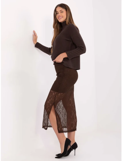 Spódnica MI SD model 21480394 brązowy - FPrice Spódnica MI SD model 21480394 brązowy - FPrice