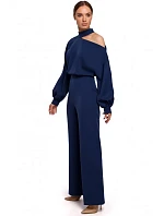 M528 Kombinéza s biskupskými rukávmi - tmavo modrá