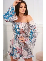 Kvetinové šaty vo farbe ecru