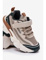 Sneakersy Buty Sportowe Dziecięce Na Rzep Beżowe Ronivelle