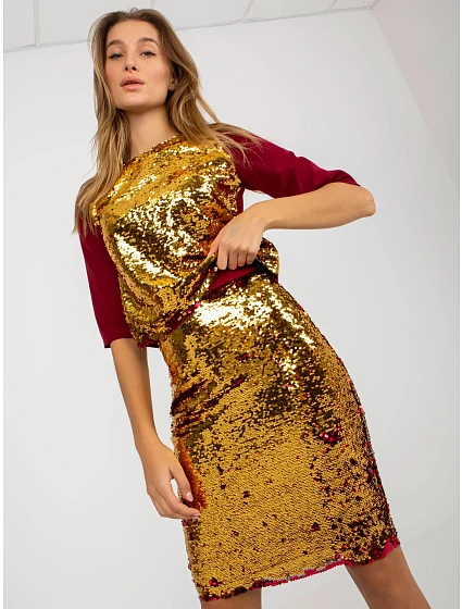 Spódnica LK SD model 21127108 bordowy - FPrice