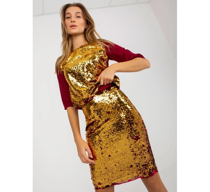 Spódnica LK SD model 21127108 bordowy - FPrice