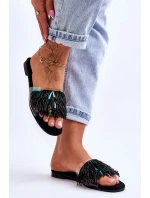 Dámské pantofle s ozdobami  Černá model 21618380 - S.Barski
