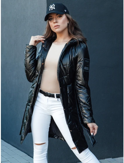 Dámská prošívaná dlouhá bunda s kapucí PAUL černá Dstreet model 21979164 - FashionStreet