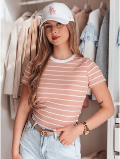 Dámské základní pruhované tričko pink Dstreet model 21986830 - FashionStreet