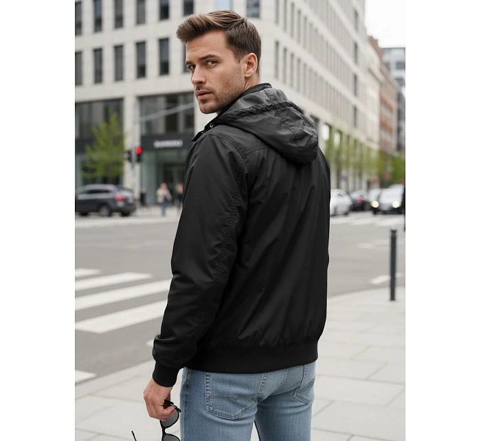 Pánska prechodná bunda obojstranná čierna FashionStreet TX5135 Pánska prechodná bunda obojstranná čierna FashionStreet TX5135