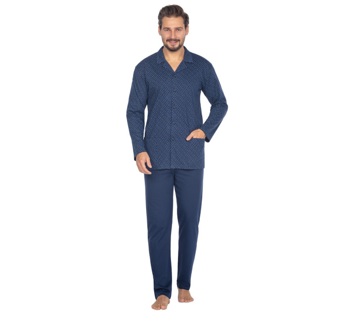 Regina 463 pánske pyžamo s rozopnutým zipsom 2XL-3XL L24
