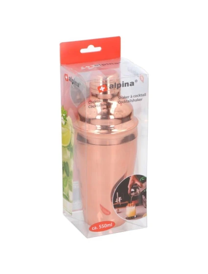 KOKTAILOVÝ ŠEJKER 550ML ALPINA RED GOLD