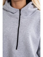 Zateplená mikina s bočnými rázporkami šedá