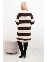 Dámske Plus veľkosť pruhované pletené sukne Camel