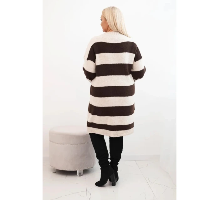 Dámske Plus veľkosť pruhované pletené sukne Camel