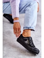 Modne Lakierowane Trampki Big Star KK274044 Czarne