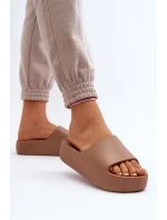 Damskie Klapki Na Grubej Podeszwie Brązowe Oreithano Damskie Klapki Na Grubej Podeszwie Brązowe Oreithano