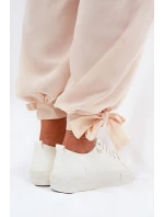 Trampki Damskie Na Platformie Z Eko Skóry Big Star RR274A295 Białe