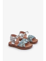 Detské sandále so zapínaním na suchý zips a pletenými remienkami Blue Dianttha Detské sandále so zapínaním na suchý zips a pletenými remienkami Blue Dianttha