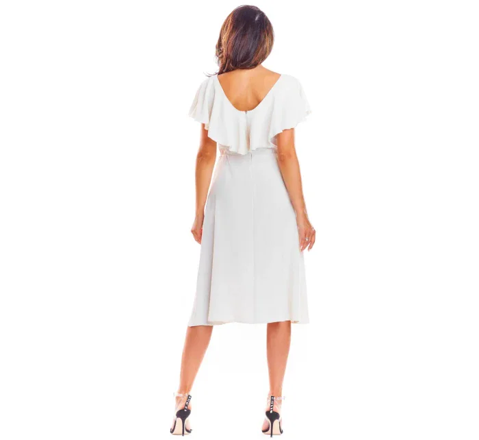 Dámske spoločenské šaty A304 béžové - Awama