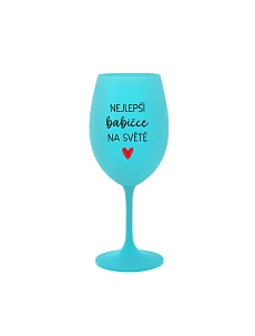 BEST BABY IN THE WORLD - tyrkysový pohár na víno 350 ml