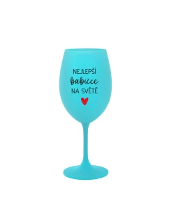 BEST BABY IN THE WORLD - tyrkysový pohár na víno 350 ml