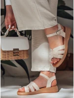 Dámské sandály na nízkém podpatku béžové Dstreet model 21985124 - FashionStreet