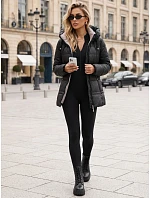 Kurtka damska zimowa pikowana z kapturem czarna model 22350719 - FashionStreet