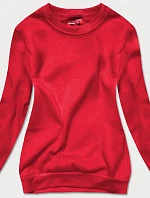 Dámska mikina s rebrovanými manžetami červená (w01-59)