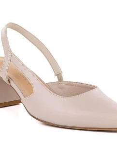 Béžové lodičky na podpätku bez podpätku Sergio Leone SK472