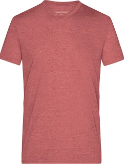JN Pánské tričko s výstřihem do V 02.0 red melange model 22494643 - Daiber