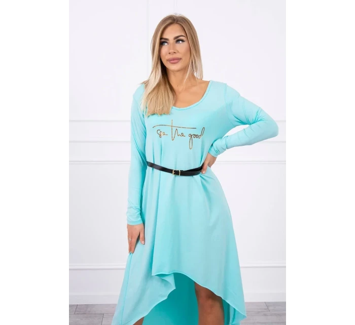 Šaty s ozdobným páskem a nápisem mint Šaty s ozdobným páskem a nápisem mint