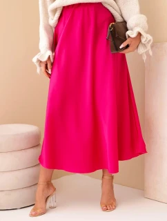 Dámska viskózna sukňa rozšírená fuchsiová