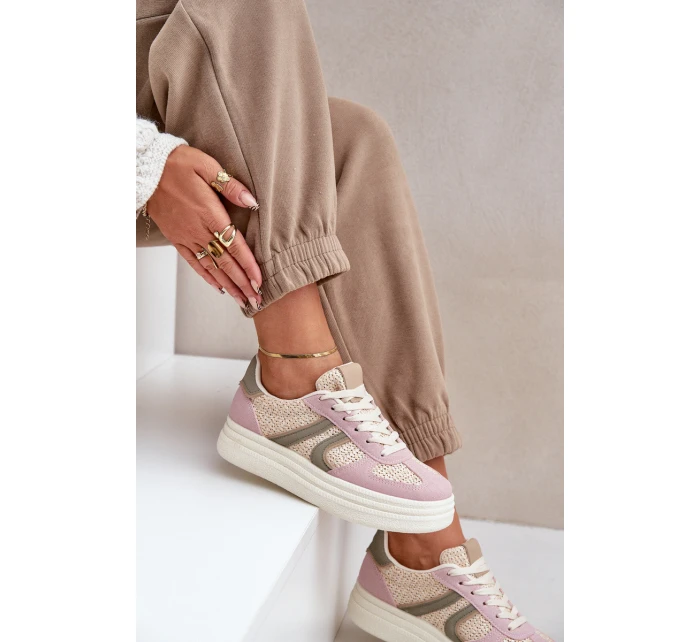 Sneakersy Damskie Z Plecionką Na Platformie Multikolor Lesida Sneakersy Damskie Z Plecionką Na Platformie Multikolor Lesida