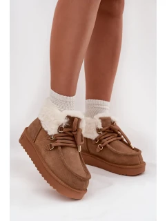 Dámské sněhule z přírodní semiš model 21714062 Camel - D.Franklin