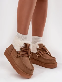 Dámské sněhule z přírodní semiš model 21714062 Camel - D.Franklin