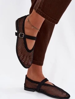 Síťované baleríny s páskem černé model 21919090 - Boto