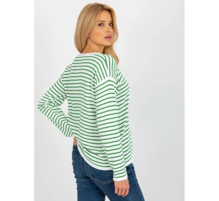 Dámsky sveter LC SW 6006 .22 biele a zelené - FPrice
