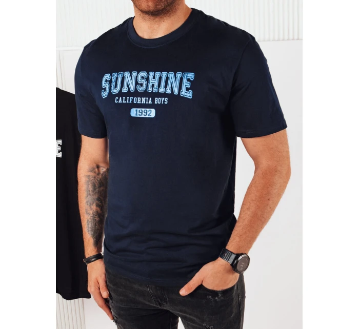 Pánske tmavomodré tričko s potlačou FashionStreet RX5375 Pánske tmavomodré tričko s potlačou FashionStreet RX5375