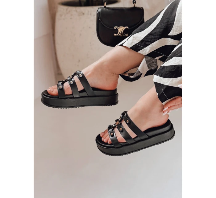 Dámske žabky na platforme PLATOFI black FashionStreet ZY0879