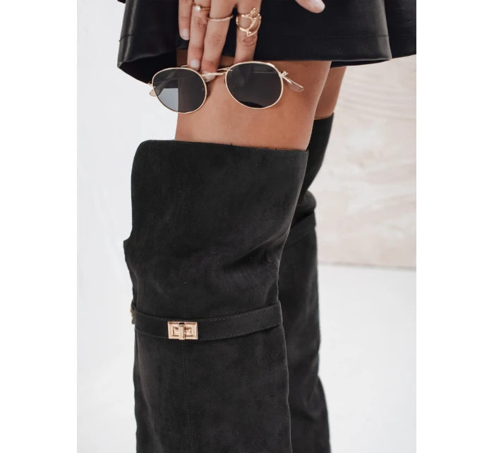 Dámské semišové černé kozačky Dstreet model 21993087 - FashionStreet