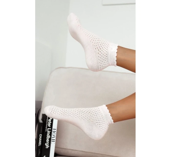 Milena ponožky 1115 Azure s mašľou pre ženy 37-41