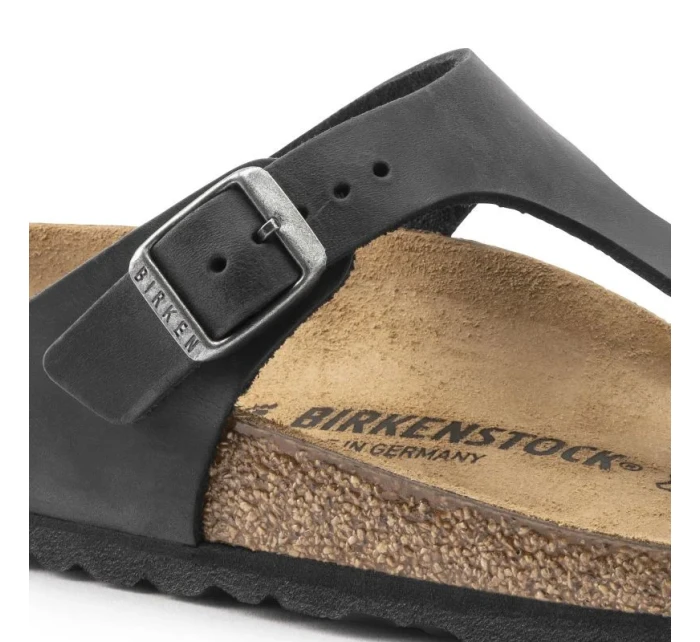 Dámske/pánske žabky Birkenstock Gizeh NU Oiled Black Regular z olejovanej kože pre široké chodidlo (0845251) Dámske/pánske žabky Birkenstock Gizeh NU Oiled Black Regular z olejovanej kože pre široké chodidlo (0845251)