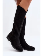 S.Barski HY66-132 Kozaki Damskie Ażurowe Czarne