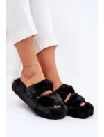 Futrzane Kapcie Damskie Na Platformie Czarne Talfedi Futrzane Kapcie Damskie Na Platformie Czarne Talfedi