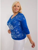 Bluzka RV BZ model 19920672 kobaltowy - FPrice Bluzka RV BZ model 19920672 kobaltowy - FPrice