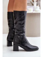 Čierne topánky Ellithira z eko kože na podpätku Čierne topánky Ellithira z eko kože na podpätku