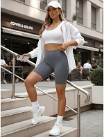 Dámske cyklistické šortky s vysokým pásom modré FashionStreet SY0581 Dámske cyklistické šortky s vysokým pásom modré FashionStreet SY0581
