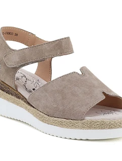 Dámske béžové kožené sandále Jezzi na platforme 26SD18-32