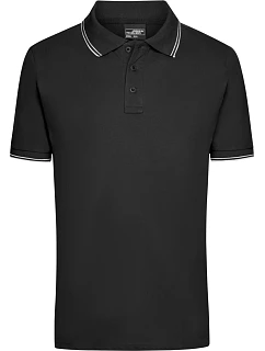 Daiber JN 986 Pánske polo tričko z piké 02.0986 čierna/biela