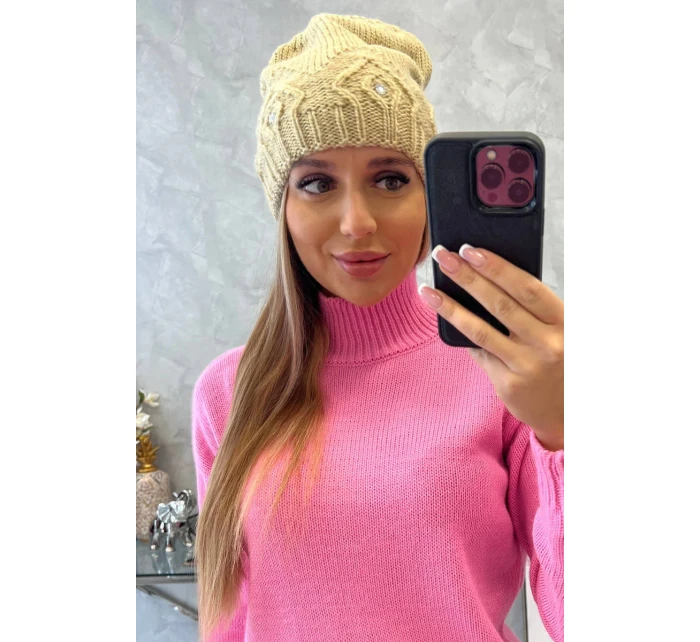 Dámská čepice  béžová model 18752337 - K-Fashion