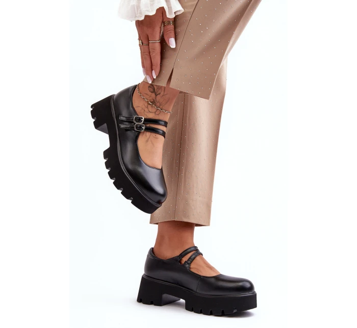 Damskie Półbuty Na Niskim Obcasie Czarne Saviwa Damskie Półbuty Na Niskim Obcasie Czarne Saviwa